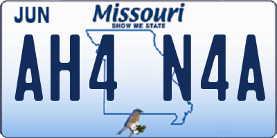 MO license plate AH4N4A