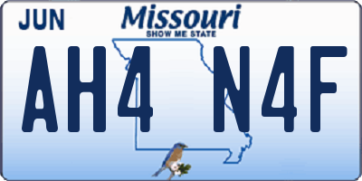 MO license plate AH4N4F