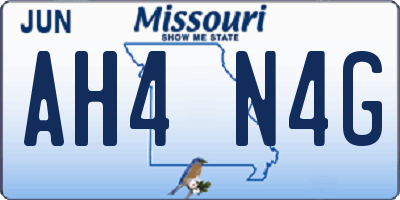 MO license plate AH4N4G