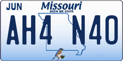 MO license plate AH4N4O