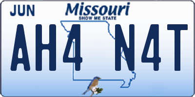 MO license plate AH4N4T
