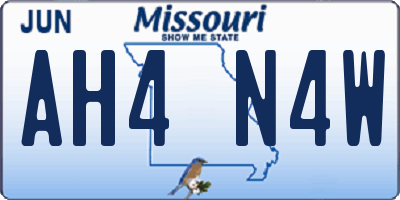 MO license plate AH4N4W