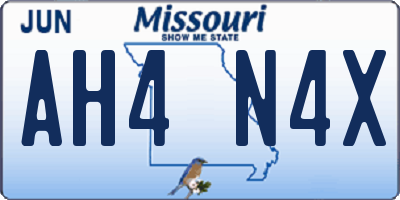MO license plate AH4N4X
