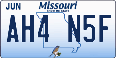 MO license plate AH4N5F