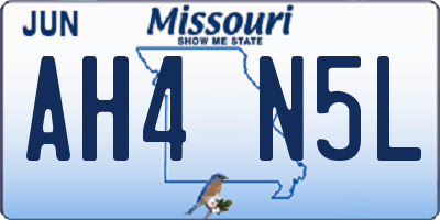 MO license plate AH4N5L