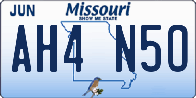 MO license plate AH4N5O