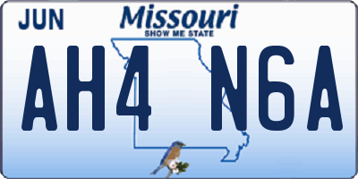 MO license plate AH4N6A