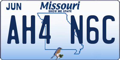 MO license plate AH4N6C
