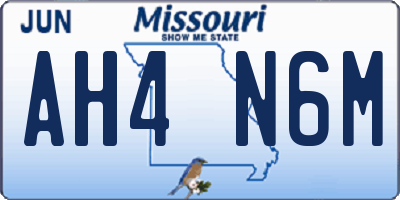 MO license plate AH4N6M