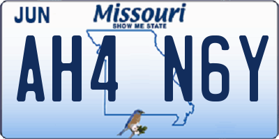 MO license plate AH4N6Y