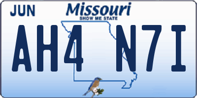 MO license plate AH4N7I