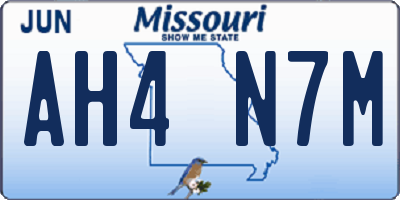 MO license plate AH4N7M