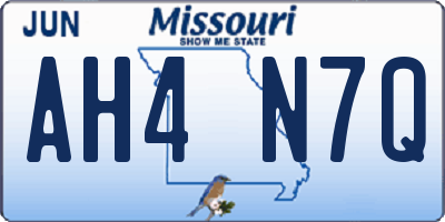MO license plate AH4N7Q