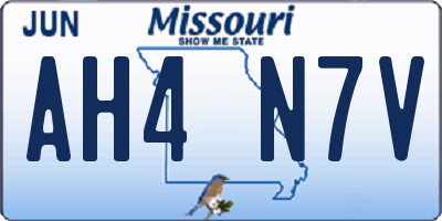 MO license plate AH4N7V