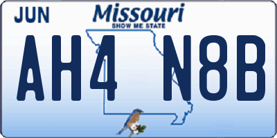 MO license plate AH4N8B