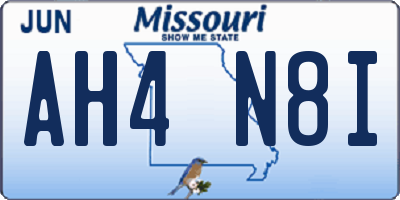 MO license plate AH4N8I
