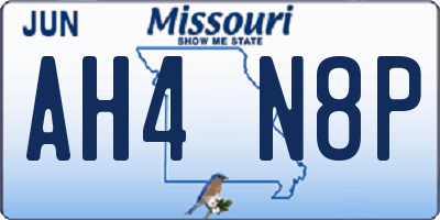 MO license plate AH4N8P