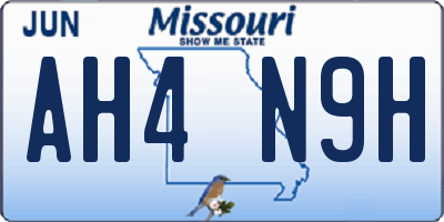 MO license plate AH4N9H