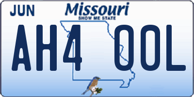 MO license plate AH4O0L