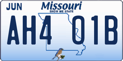 MO license plate AH4O1B