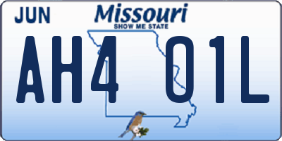MO license plate AH4O1L