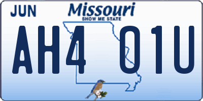 MO license plate AH4O1U