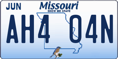 MO license plate AH4O4N