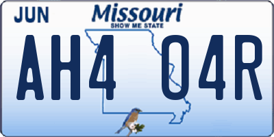 MO license plate AH4O4R