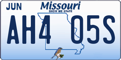 MO license plate AH4O5S