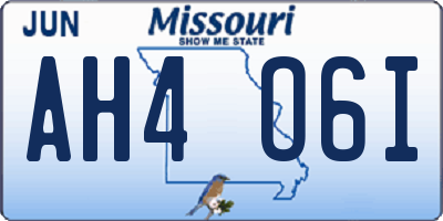 MO license plate AH4O6I