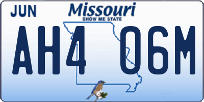 MO license plate AH4O6M