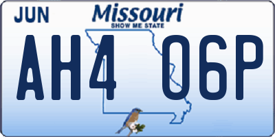 MO license plate AH4O6P