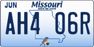 MO license plate AH4O6R