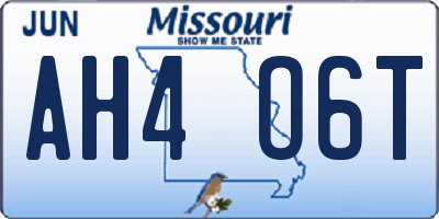 MO license plate AH4O6T