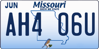 MO license plate AH4O6U