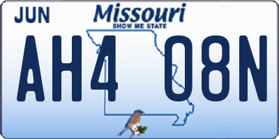 MO license plate AH4O8N