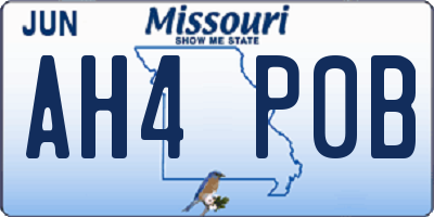 MO license plate AH4P0B