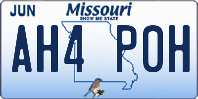 MO license plate AH4P0H