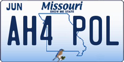 MO license plate AH4P0L