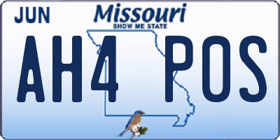 MO license plate AH4P0S