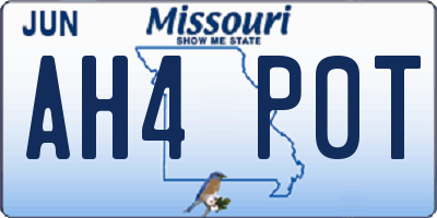 MO license plate AH4P0T