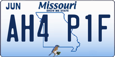 MO license plate AH4P1F