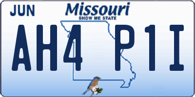 MO license plate AH4P1I