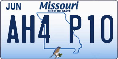 MO license plate AH4P1O