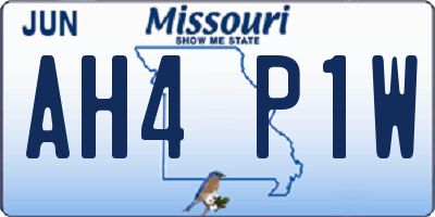 MO license plate AH4P1W