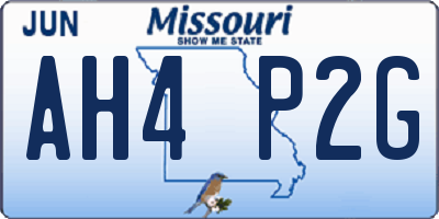 MO license plate AH4P2G