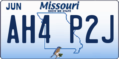 MO license plate AH4P2J