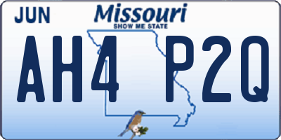 MO license plate AH4P2Q