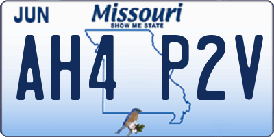 MO license plate AH4P2V