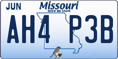 MO license plate AH4P3B